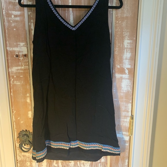 Black THML tank top with a multi colored stitching detail - Picture 4 of 4